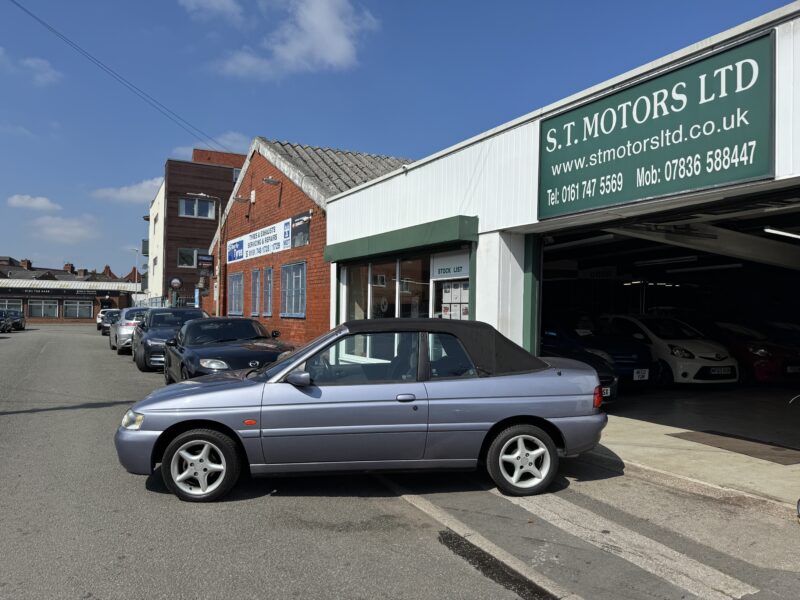 Ford Escort Cabriolet 1.8cc Gear Light Blue 1996 Low mileage 29,000 from new.