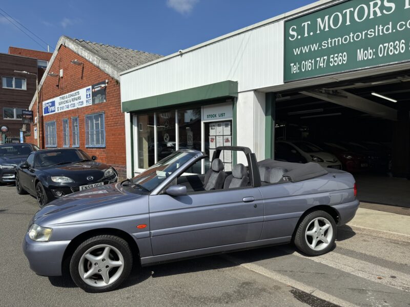 Ford Escort Cabriolet 1.8cc Gear Light Blue 1996 Low mileage 29,000 from new.